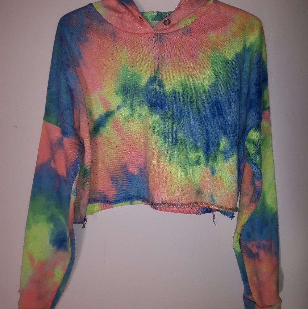 Tie Dye Cropped Hoodie